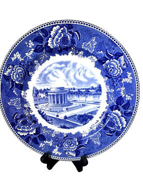 Wedgwood Vintage Blue and White DAR George Rogers Clark Memorial Collector Plate